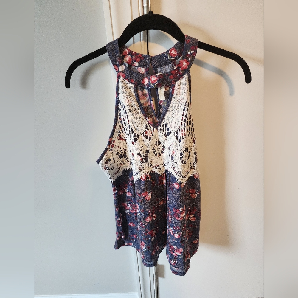 Boho yoke neck tank